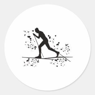 Sticker Rond Skieur de fond Ski nordique Xc _11 