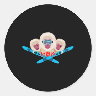 Sticker Rond Skieur de Nagano