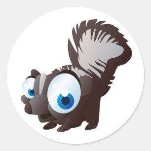 Sticker Rond Skippy Le Skunk