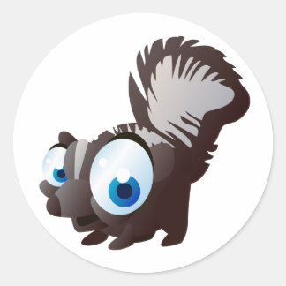 Sticker Rond Skippy Le Skunk