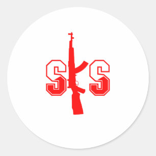 Sticker Rond SKS Assault Rifle Logo Red.png