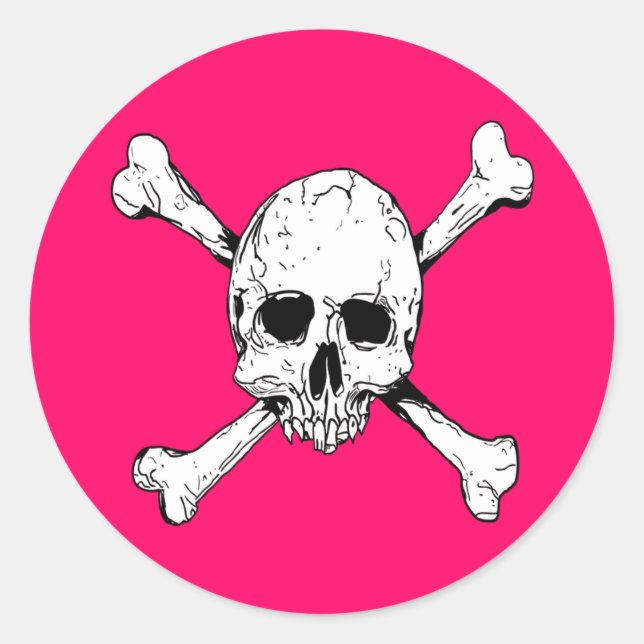 Sticker Rond Skull and Cross Bones (Devant)