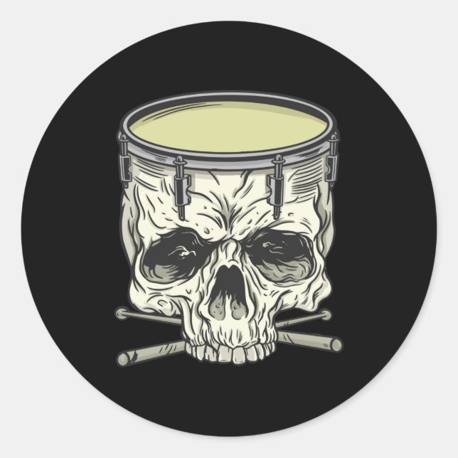 STICKER ROND SKULL DRUM (Devant)