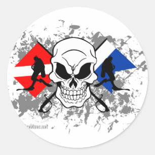 STICKER ROND SKULL TECH DIVER
