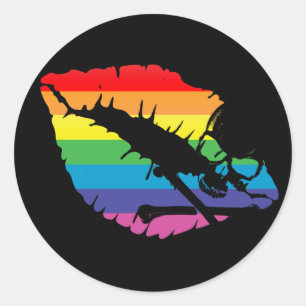 Sticker Rond skullz et lèvres.
