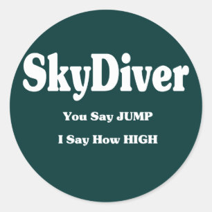 Sticker Rond Sky Diver