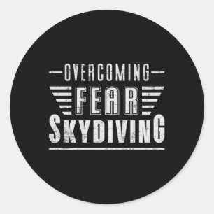 Sticker Rond Skydive Skydive Skydiver Plane Jump Funny Cadeau