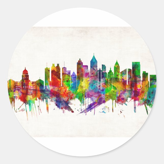 Sticker Rond Skyline Atlanta Georgia (Devant)