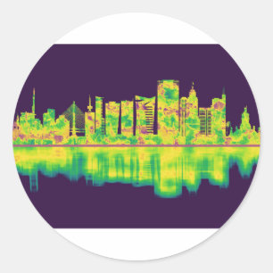 Sticker Rond Skyline Brésil Sao Paulo