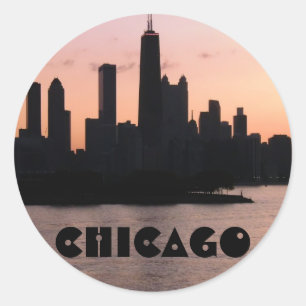 Sticker Rond Skyline de Chicago