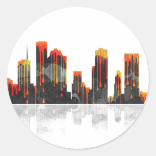 Sticker Rond Skyline de Houston