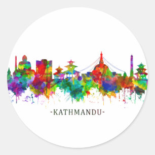 Sticker Rond Skyline de Katmandou
