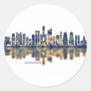 Sticker Rond Skyline de la ville de Kaohsiung