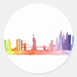 Sticker Rond Skyline de NEW YORK