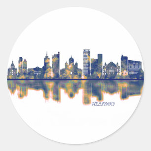 Sticker Rond Skyline Helsinki