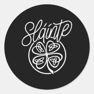 Sticker Rond Slainte applaudit bon Shamrock de santé St patrick