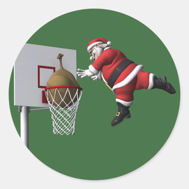 Sticker Rond Slam Dunk Santa Claus (Devant)
