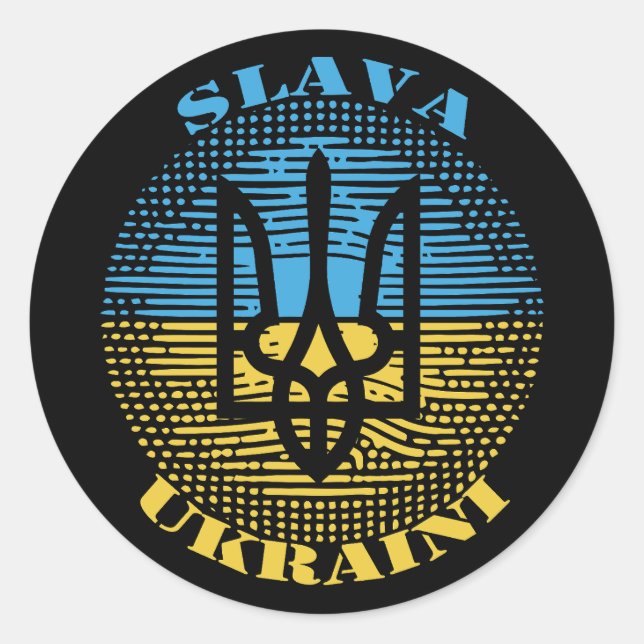 Sticker Rond Slava Ukraini (Devant)