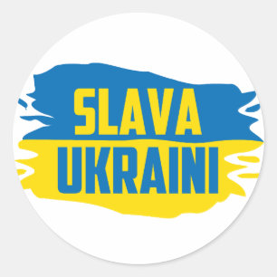 Sticker Rond Slava Ukraini, gloire à l'Ukraine