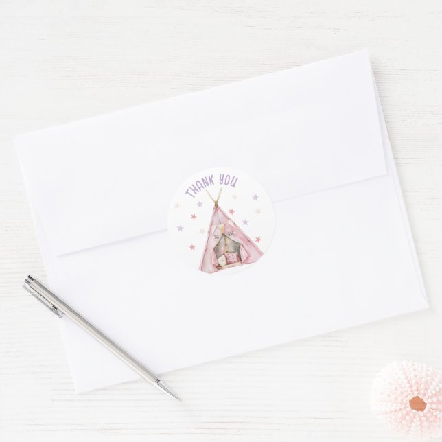 Sticker Rond Sleepover Pajama Birthday Party (Enveloppe)