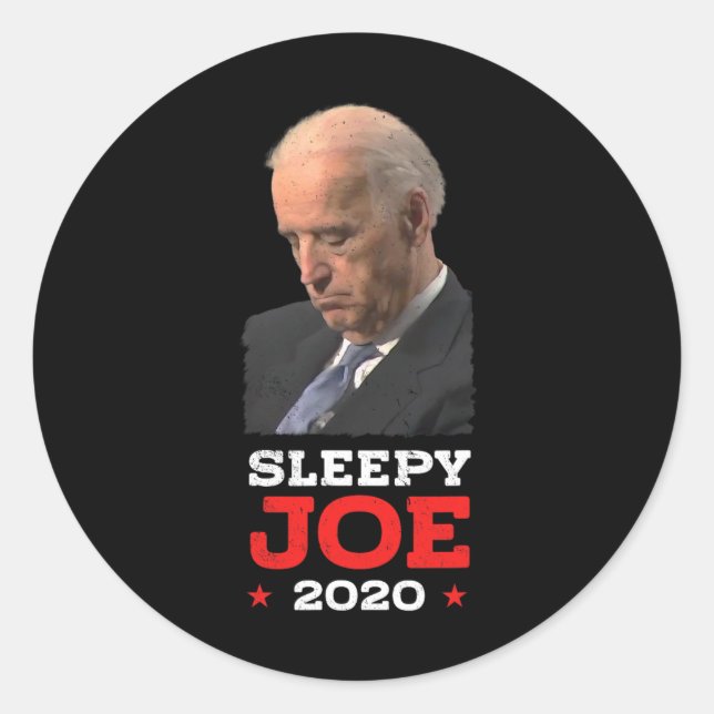 Sticker Rond Sleepy Joe - Drôle Joe Biden Élections politiques (Devant)