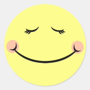 Sticker Rond Sleepy Kawaii Joyeux Visage