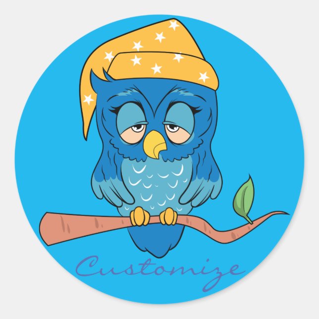 Sticker Rond Sleepy Owl Thunder_Cove (Devant)