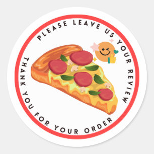Sticker Rond Slice Pizza Smile Emoticon Leave Examen Merci
