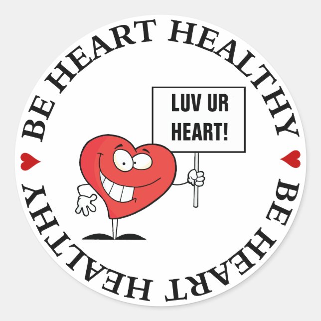 Sticker Rond Slogan de coeur personnalisable (Devant)
