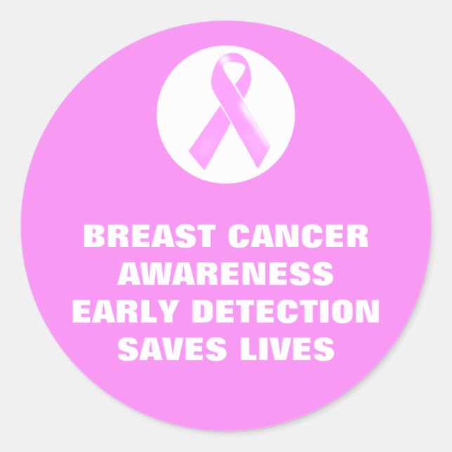 Sticker Rond slogan de sensibilisation au cancer du sein | Pers (Devant)