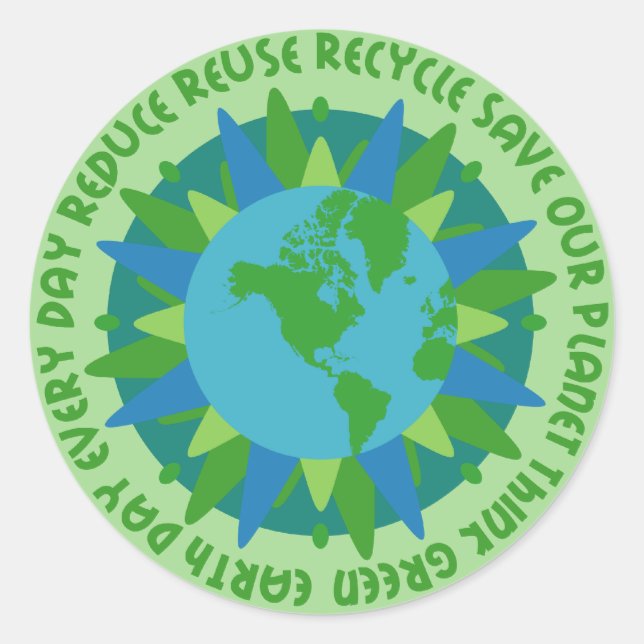 Sticker Rond Slogans jour des terres (Devant)