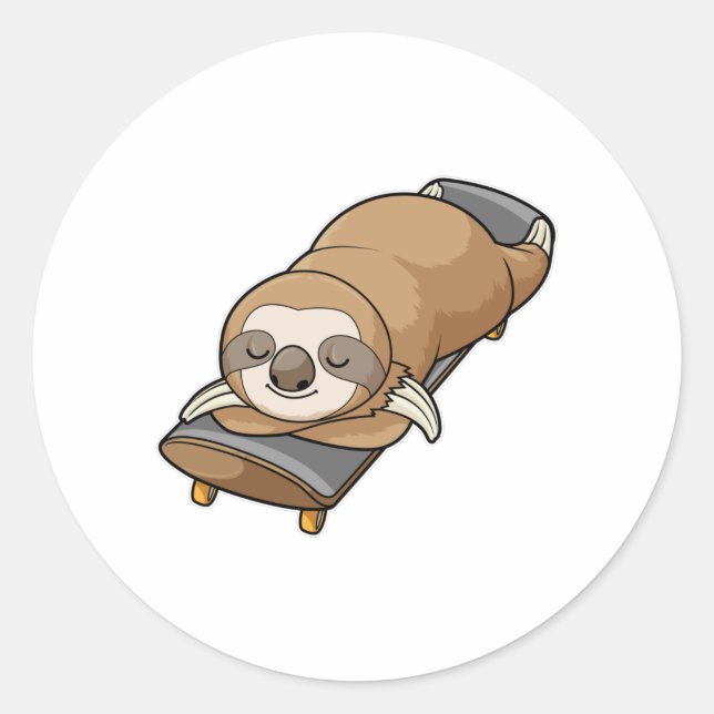 Sticker Rond Slot au coucher avec skateboard (Devant)