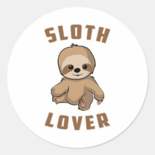 Sticker Rond Sloth Animal Lazy Slots Fatigué Dormir Drôle Cadea