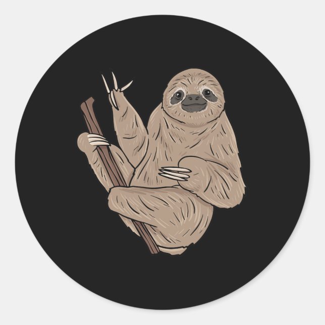 Sticker Rond Sloth Asl Gesture main sourde perte d'audition sen (Devant)