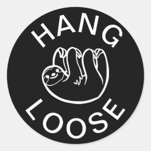 Sticker Rond Sloth Hang Loose