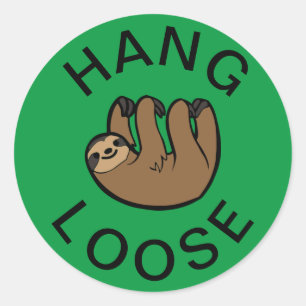 Sticker Rond Sloth Hang Loose