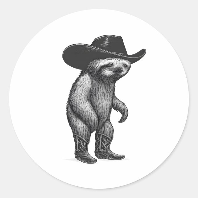Sticker Rond Sloth Howdy Sloth (Devant)