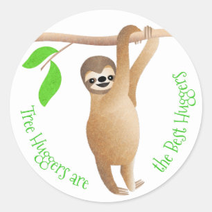 Sticker Rond Sloth Tree Huggers sont les meilleurs huggers