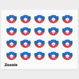 Sticker Rond Slovénie & patriotes du drapeau slovène, vacances 