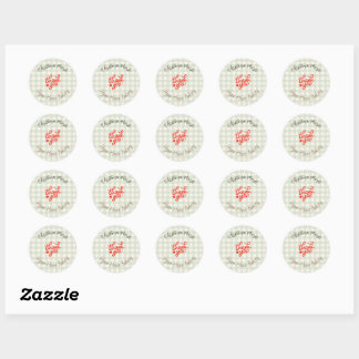 Sticker Rond Small Vegan Home Bakery Thank You Pattern