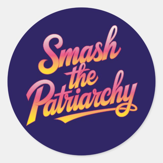 Sticker Rond Smash la citation patriarcale féministe (Devant)