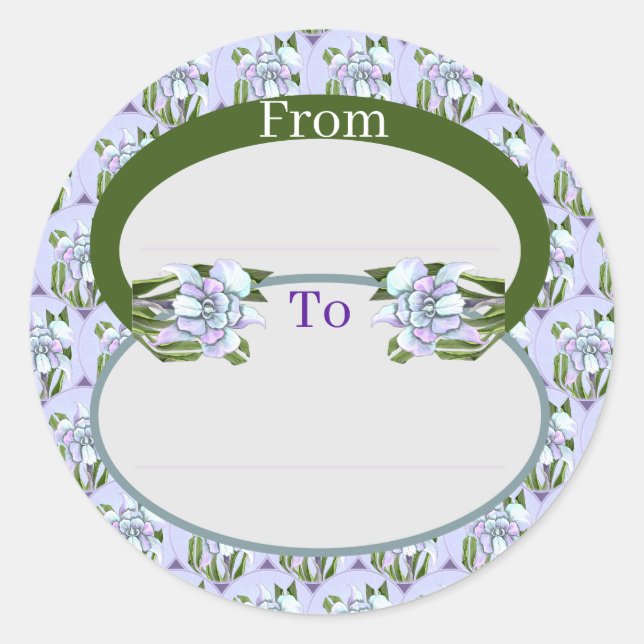 Sticker Rond Smeraldo Flower classique collant rond classique (Devant)