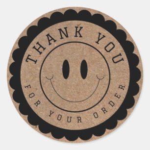 Sticker Rond Smile Face Merci Cercle d'artisanat