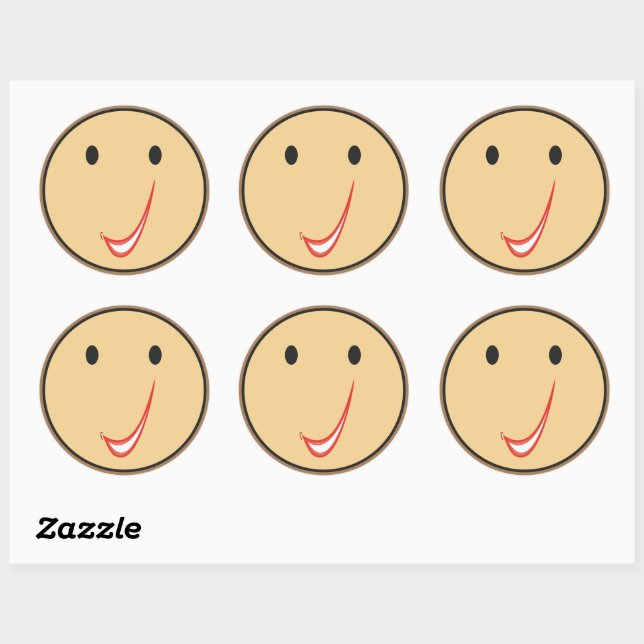 Sticker Rond Smile Fin C0. (Feuille)