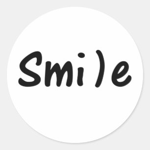 Sticker Rond Smile Smile Happy Word Image
