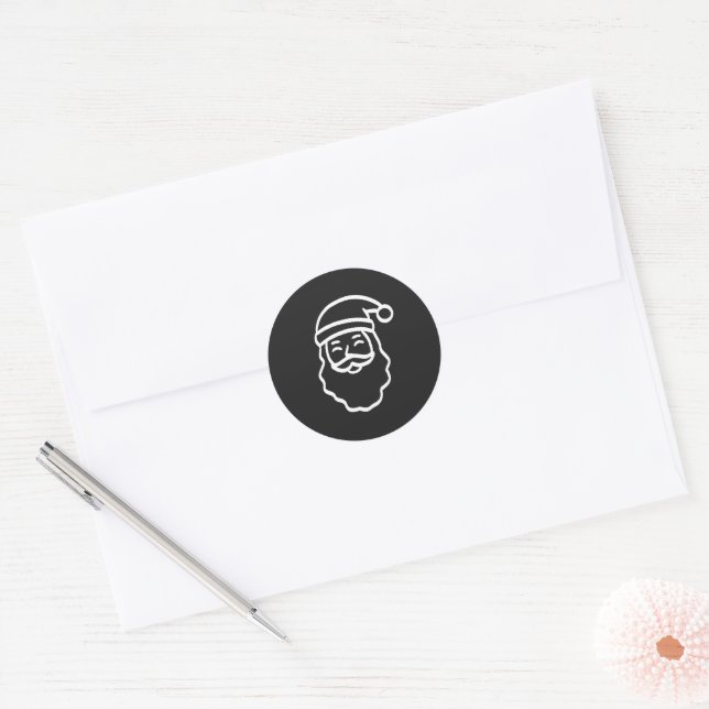 Sticker Rond Smile with Santa (Enveloppe)