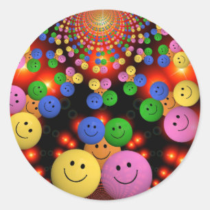 Sticker Rond Smiley visages autocollants.