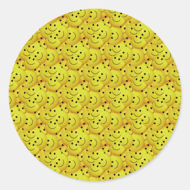 Sticker Rond Smiling Faces (Devant)