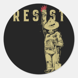 Sticker Rond Smokey The Resist Bear Costume Sticker2