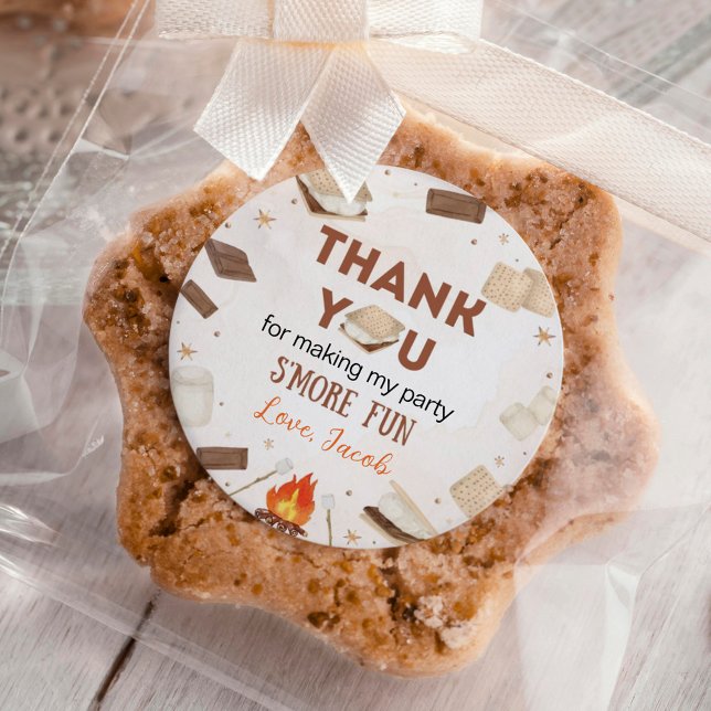 Sticker Rond S'more Fun Camping Anniversaire de enfant (Créateur téléchargé)